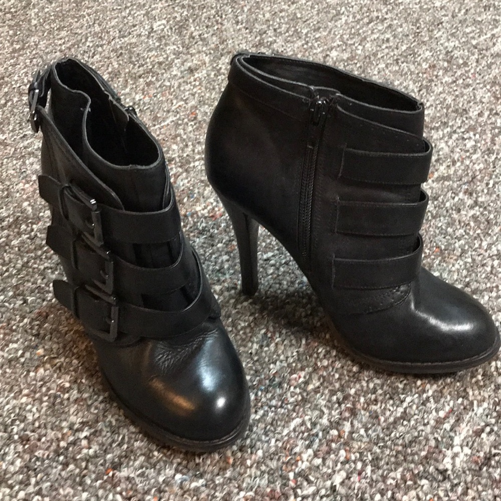 Black Leather Booties